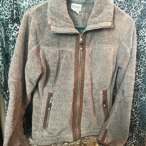 L.L. Bean Taupe Sherpa Fleece Jacket